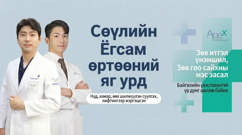 APEX гоо сайхны мэс заслын эмнэлэг - Каннам Ёксам дахь гоо сайхны мэс заслын мэргэжлийн эмнэлэг