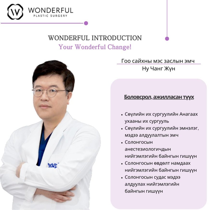 "Wonderful" Гоо сайхны мэс заслын эмнэлэг , Гоо сайхны мэс заслын эмч Ну Чанг Жүн